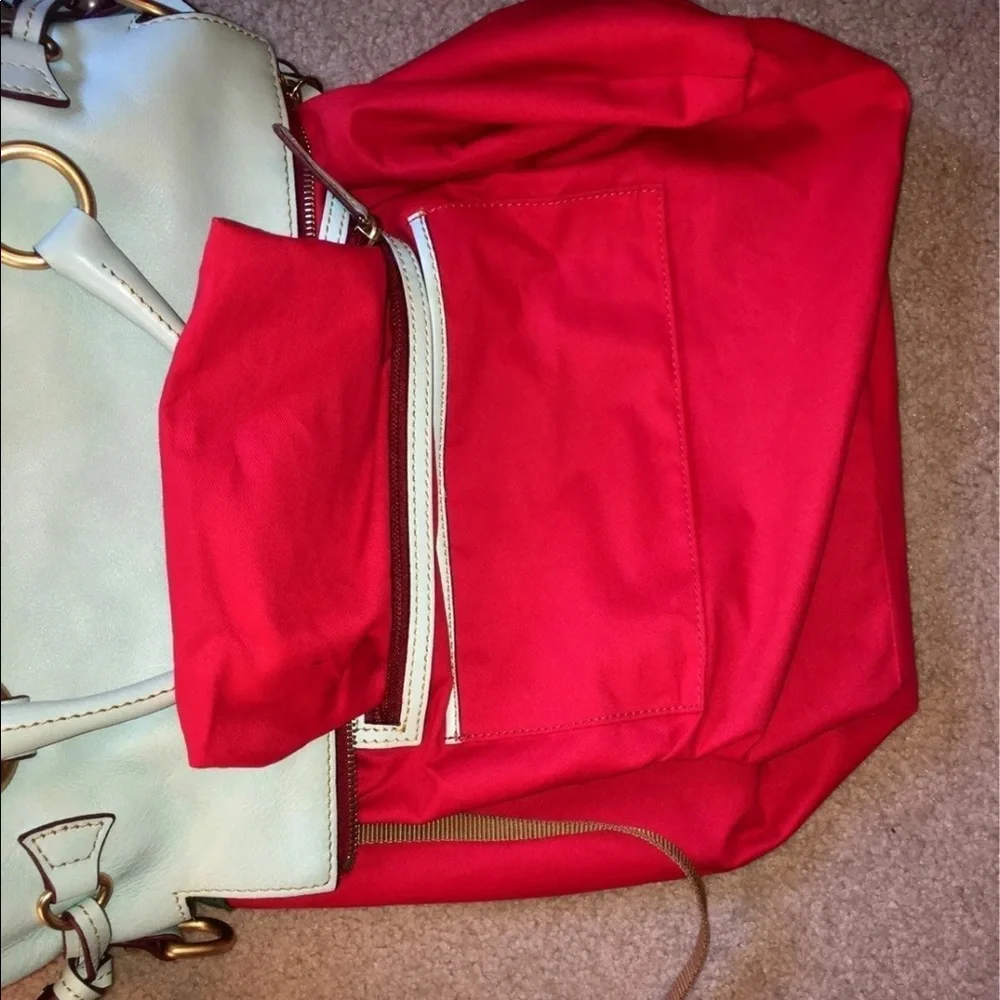 Dooney & Bourke large Florentine satchel in Aqua with strap - Picture 8 of 12